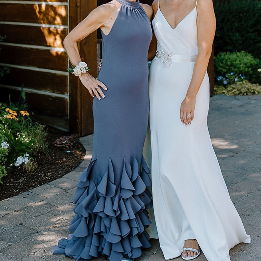 Lilac Flowing Trumpet Gown for Black Tie Wedding